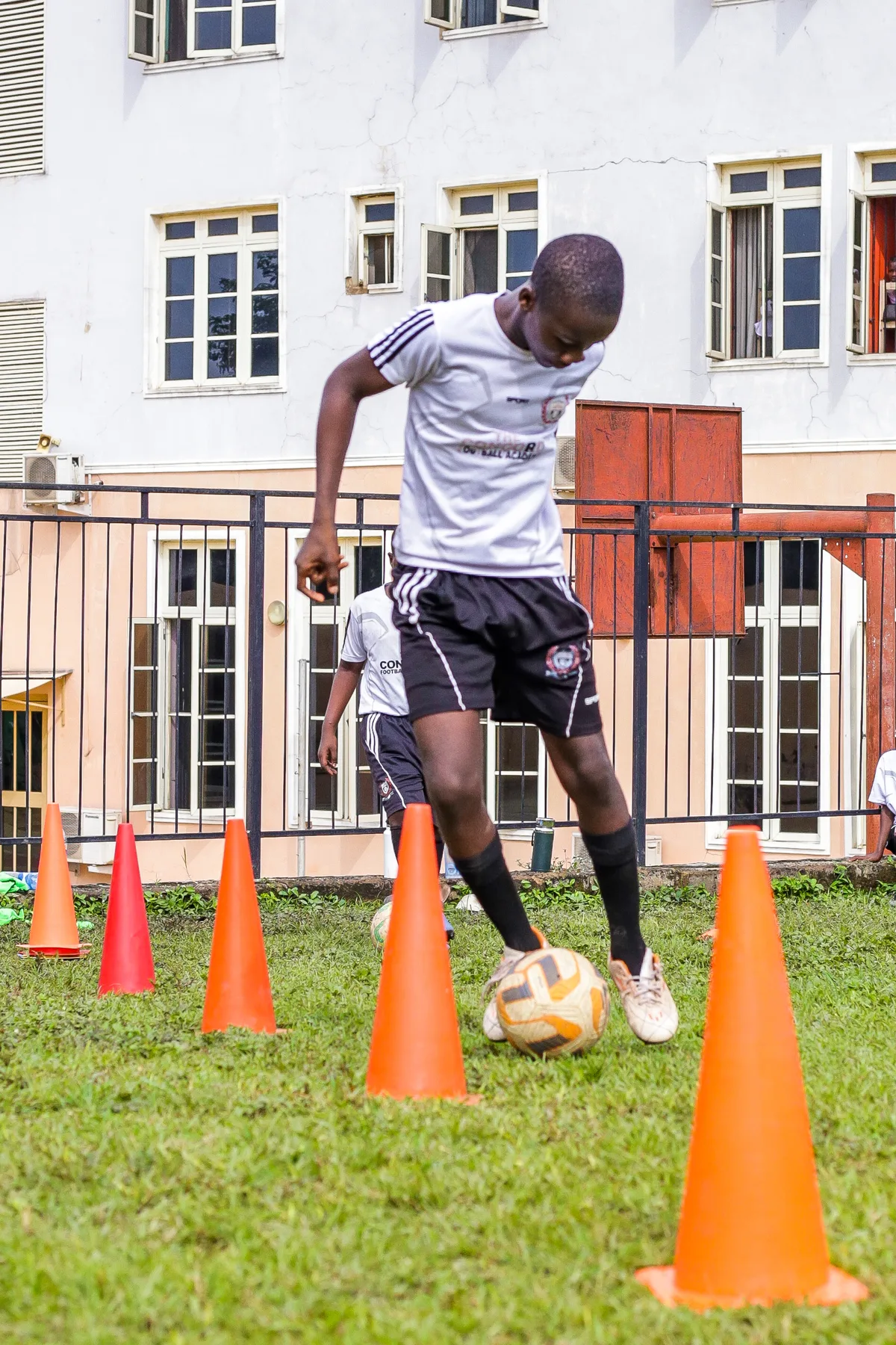 Player working through an agility course